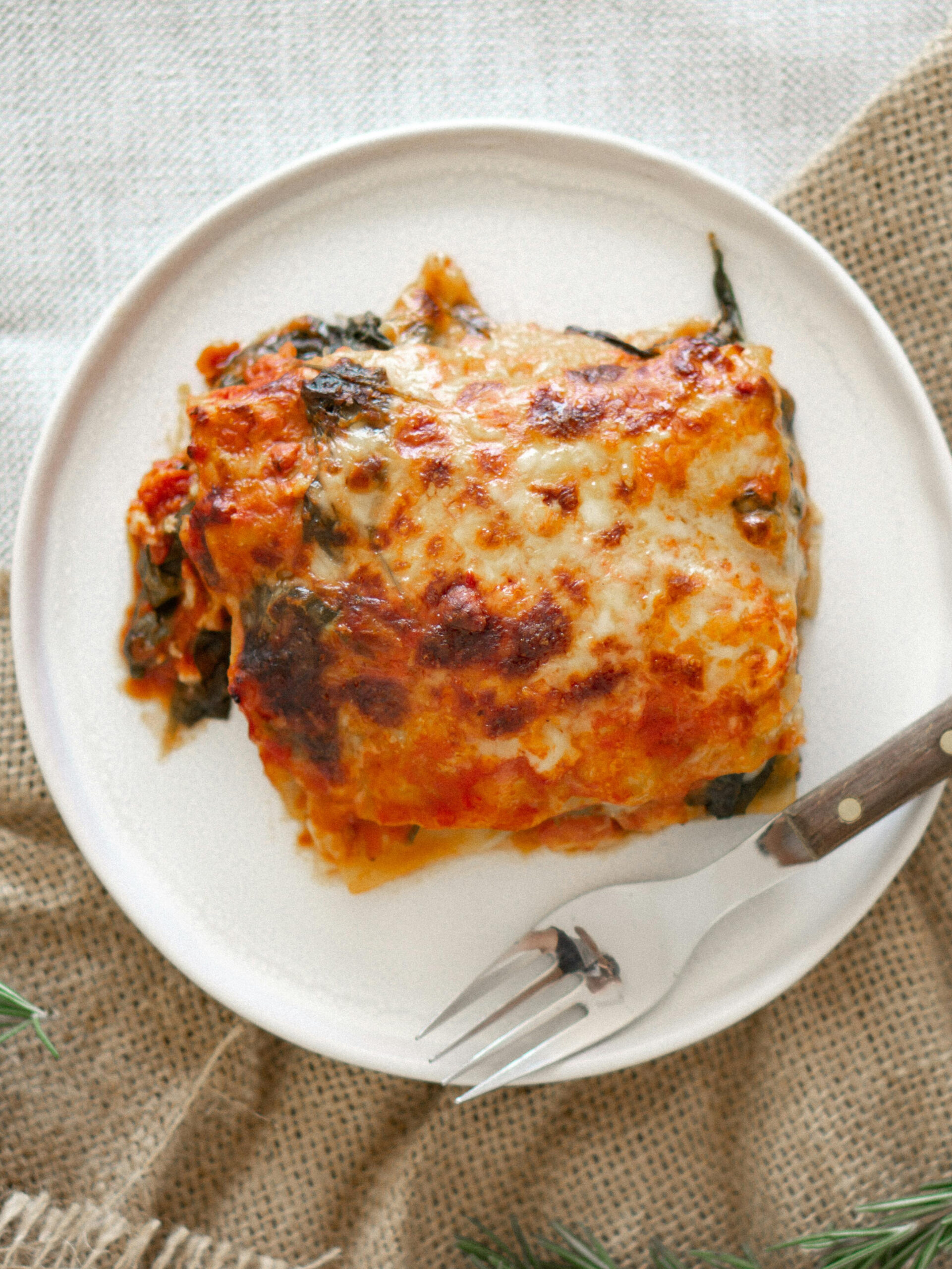 Easy Vegetable Lasagna with fresh vegetable and melted cheese